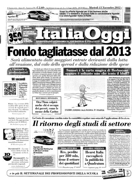 Italia oggi : quotidiano di economia finanza e politica